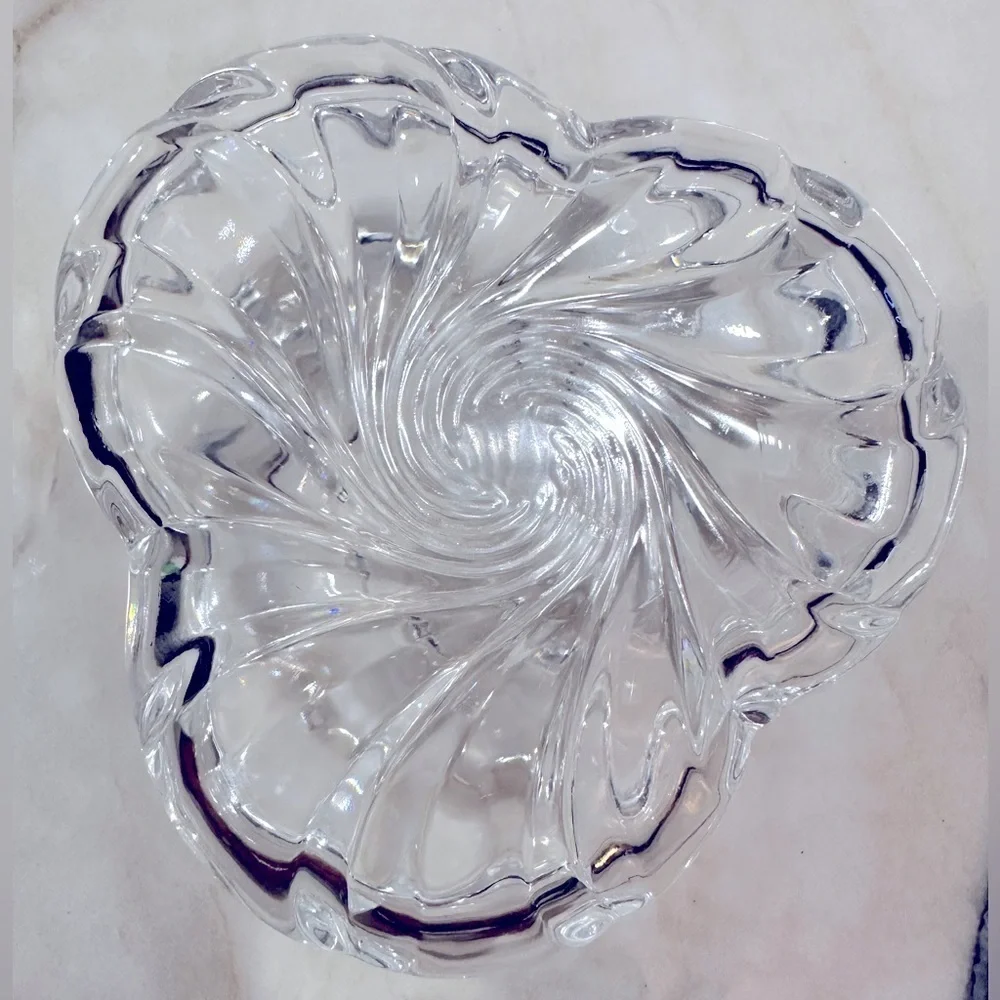 Vintage Lead Crystal Trinket Dish 2 Pieces vintage 1980’s table decor ring dish